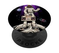 Retro Tape Astronaut EDM Rave BPM Addict Sober ART EN LA PARTE TRASERA PopSockets PopGrip Adhesivo