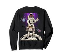 Retro Tape Astronaut EDM Rave BPM Addict Sober ART EN LA PARTE TRASERA Sudadera