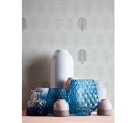 Retro-Tapete Im Art Deco Estilo, Mate & Efecto Brillo - Blanco, Gris, Antracita
