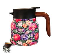Retro Tea Kettle - tovetop vintage tovetop silbido, diseño de esmalte clásico | Té de té de acero inoxidable con de hervidor floral vintage infusor, caldera de agua de 2,5 litros, poi