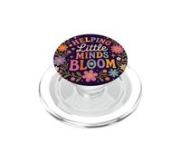 Retro Teacher Helping Little Minds Bloom Floral Cita PopSockets PopGrip para MagSafe