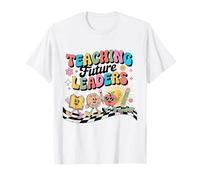 Retro Teaching Future Leaders Groovy Teacher Back to School Camiseta
