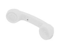 Retro Teléfono Auricular Altavoz y Micrófono HD Elegante para Teléfonos Celulares, Computadoras - Receptor Recargable de Móviles Inalámbricos para Usuarios Nostálgicos (White)