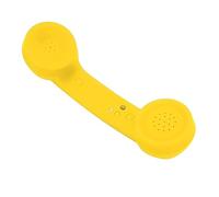 Retro Teléfono Auricular Altavoz y Micrófono HD Elegante para Teléfonos Celulares, Computadoras - Receptor Recargable de Móviles Inalámbricos para Usuarios Nostálgicos (Yellow)