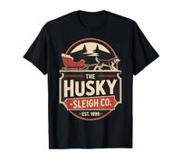 Retro The Husky Sleigh Co Classic Christmas Camiseta