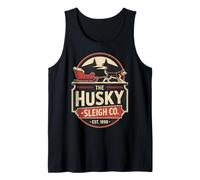 Retro The Husky Sleigh Co Classic Christmas Camiseta sin Mangas