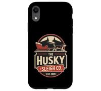 Retro The Husky Sleigh Co Classic Christmas Carcasa para iPhone XR
