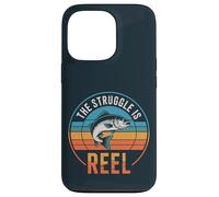 Retro The Struggle Is Reel Lubin Fishing, divertido pescador Carcasa para iPhone 13 Pro