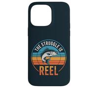 Retro The Struggle Is Reel Lubin Fishing, divertido pescador Carcasa para iPhone 14 Pro Max