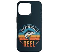Retro The Struggle Is Reel Lubin Fishing, divertido pescador Carcasa para iPhone 16 Pro