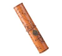 Retro Themed Leather Pencil Case Pen Organiser Large Compartment Paint Brush Storage Bag For Artist Student Retro Office Pen Pouches