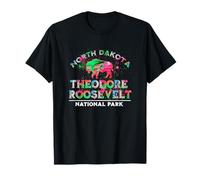 Retro Theodore Roosevelt Parque Nacional Bisonte Buffalo Camiseta