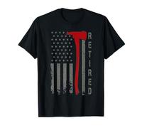 Retro Thin-Red Line Flag Jubilado Bombero Hacha Hero Art Camiseta