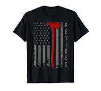 Retro Thin-Red Line Flag Jubilado Bombero Hacha Hero Art Camiseta