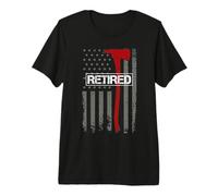 Retro Thin-Red Line Flag Jubilado Bombero Hacha Hero Art Camiseta Premium