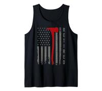 Retro Thin-Red Line Flag Jubilado Bombero Hacha Hero Art Camiseta sin Mangas