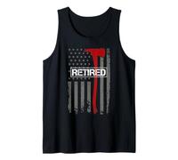 Retro Thin-Red Line Flag Jubilado Bombero Hacha Hero Art Camiseta sin Mangas