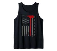 Retro Thin-Red Line Flag Jubilado Bombero Hacha Hero Art Camiseta sin Mangas