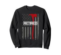 Retro Thin-Red Line Flag Jubilado Bombero Hacha Hero Art Sudadera