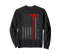 Retro Thin-Red Line Flag Jubilado Bombero Hacha Hero Art Sudadera