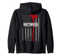 Retro Thin-Red Line Flag Jubilado Bombero Hacha Hero Art Sudadera con Capucha