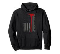 Retro Thin-Red Line Flag Jubilado Bombero Hacha Hero Art Sudadera con Capucha