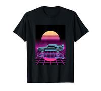 Retro Time Rider - Colorido Cuadrícula Futuro Arte del Coche Camiseta