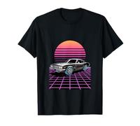 Retro Time Rider - Colorido Cuadrícula Futuro Arte del Coche Camiseta