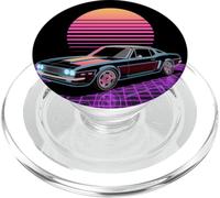 Retro Time Rider - Colorido Cuadrícula Futuro Arte del Coche PopSockets PopGrip para MagSafe