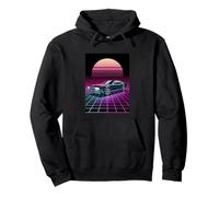Retro Time Rider - Colorido Cuadrícula Futuro Arte del Coche Sudadera con Capucha