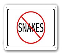Retro Tin Sign for the Shed Vintage Rustic Metal Wall Art Funny No Snakes Allowed Notice Patio Decor 8 X 12 in