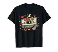 Retro Tipografía Be Kind Words Don't Rewind Cinta de Casete Camiseta