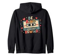 Retro Tipografía Be Kind Words Don't Rewind Cinta de Casete Sudadera con Capucha