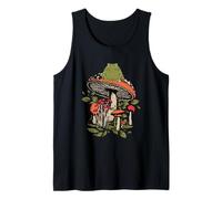 Retro Toad On Mushroom Cottagecore Forest Camiseta sin Mangas