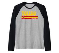 Retro Toledo Ciudad España Vintage Estética Verano Vacaciones Camiseta Manga Raglan