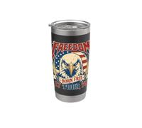 Retro Tour de la Libertad del 4 de Julio 1776 Born Free Music Vaso térmico de acero inoxidable de doble pared