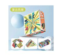 (retro trend)3D three-dimensional infinite folding Rubik's cube geometry children's puzzle Rubik's cube building blocks magic ruler toy