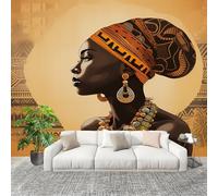 Retro Tribu Africana Gente Fotomurales Pared Papel Pintado 400x280 cm MarróN Tejido No Tejido Fotomurales Dormitorio Para la sala Decoración de pared tipo póster Fondo De Pantalla