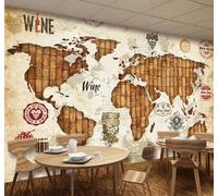 Retro Tridimensional Relieve Abstracto Mapa Del Mundo 3D Papel Pintado Pared Fácil Instalación Oficina Sala Estar Sofá Dormitorio TV Fondos Decoración-300cm×210cm