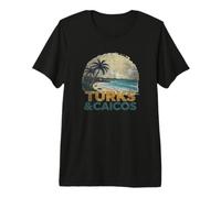 Retro Turks & Caicos Paisaje Vintage Souvenir Camiseta Premium
