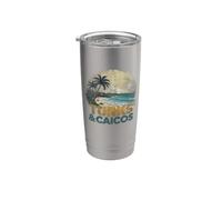 Retro Turks & Caicos Paisaje Vintage Souvenir Vaso térmico de acero inoxidable de doble pared