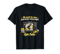 Retro TV Parejas Épica Falla Película Noche Diseño Camiseta