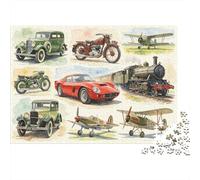Retro Vehicle 1000 Piece Jigsaw Puzzle Recycled WWII Aircraft Senior Puzzles Party Game Props Developing Boy & Girl‘s Intelligence Educativo Divertido 70x50cm/1000pcs