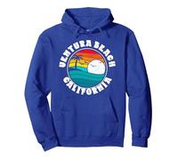 Retro Ventura Beach & Surf Graphic 80's Vibe Graphic Sudadera con Capucha, Unisex para Adultos, Azul Real, XXL