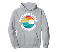 Retro Ventura Beach & Surf Graphic 80's Vibe Graphic Sudadera con Capucha, Unisex para Adultos, Gris Jaspeado, XL