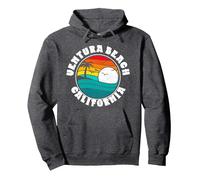 Retro Ventura Beach & Surf Graphic 80's Vibe Graphic Sudadera con Capucha, Unisex para Adultos, Jaspeado Oscuro, L