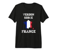 Retro Verdon Gorge France - Bandera de Francia Envejecida Camiseta Premium