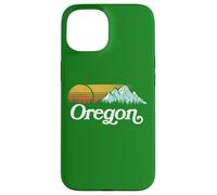 Retro Vibe Oregon Sweatshirt Vintage Mountains & Sun Carcasa para iPhone 15