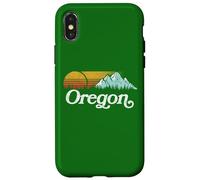 Retro Vibe Oregon Sweatshirt Vintage Mountains & Sun Carcasa para iPhone X/XS