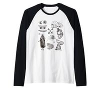 Retro Victorian Line Art Aesthetic Cottagecore Academia Camiseta Manga Raglan